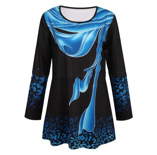 Shirt Blouse Women Spring Summer Blouse 3/4 Sleeve Casual Printing Button Female fashion shirt Tops Plus Size StreetShirt