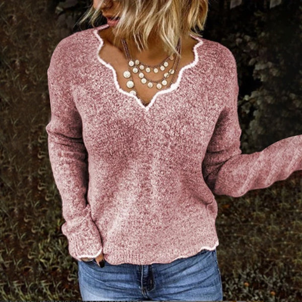 Fashion Women Blouse Deep V Striped Thin Sweater Autumn Knitwear Tops Casual Long Sleeve Shirt Jumper VONDA Femme Pullover Blusa